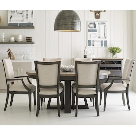 7 Pc Dining Set w/ Button Table